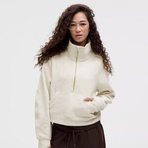 Lululemon Scuba Oversized Funnel-Neck Half Zip Heathered Bone Size XS/S